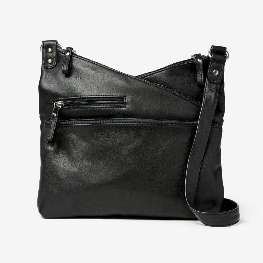 NEW OSGOODE MARLEY Cowhide Leather Kriss Kross Traveler Crossbody Bag in Black